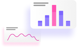 Illustration of graphs representing UX metrics with a cartoony design