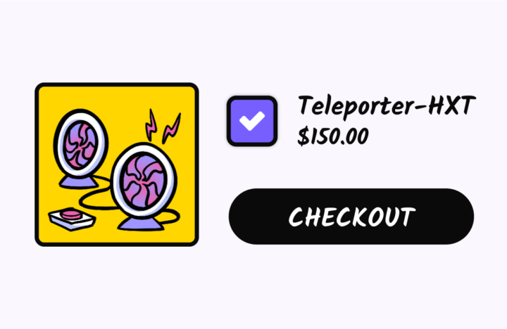 shopping card checkout flow teleport