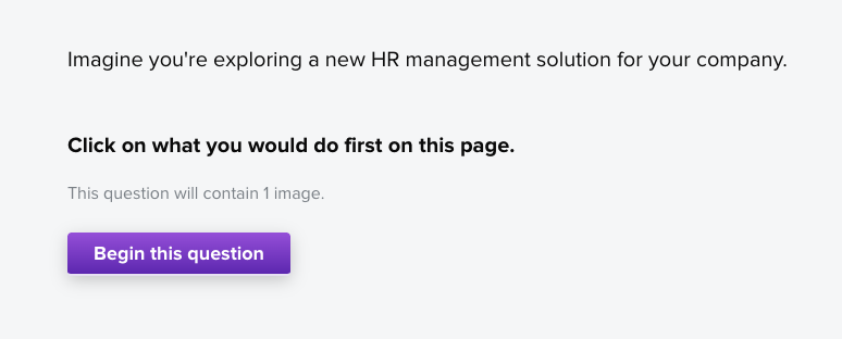 Imagine you're exploring a new HR management solution for your company. Click on what you would do first on this page.