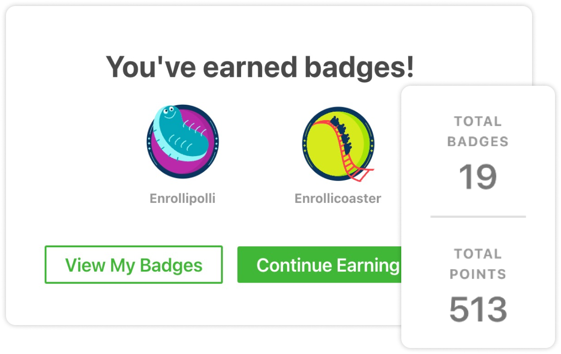 research panel feature callout you've got badges